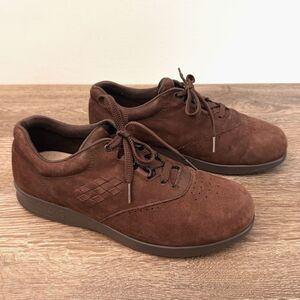 SAS Tripad Comfort Walking Shoes Womens 8.5 Brown Nubuck Leather Lace Up USA